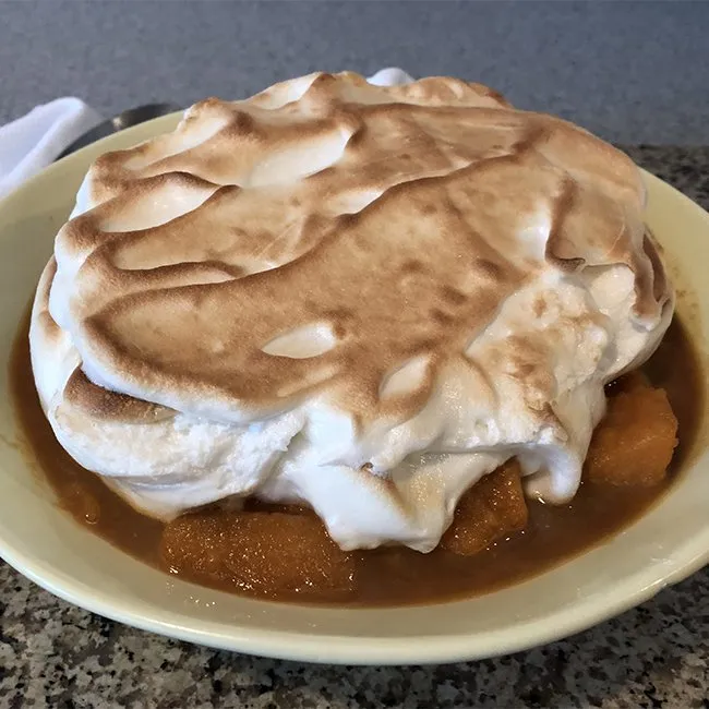 Caramel Sweet Potatoes with Marshmallow Meringue