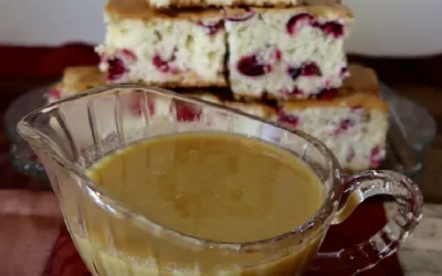 Cranberry Snack Cake with Sweet Potato-Maple Hard Sauce