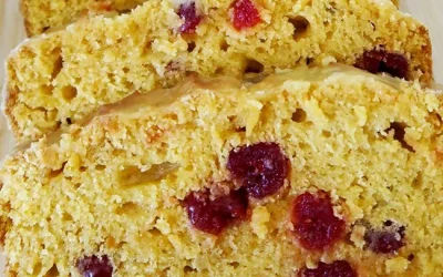 Glazed Sweet Potato, Sour Cherry & Lemon Loaf