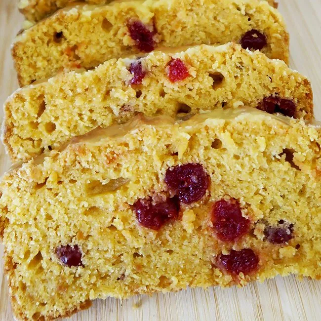 Glazed Sweet Potato, Sour Cherry & Lemon Loaf