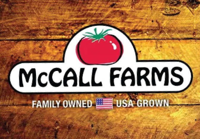 McCall Farms Logo on wood