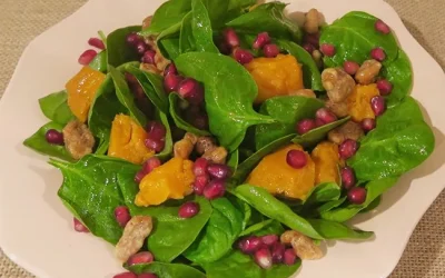 Spinach Salad with Sweet Potatoes and Pomegranate