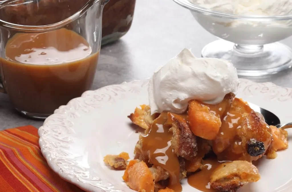 Sweet Potato Bread Pudding with Caramel