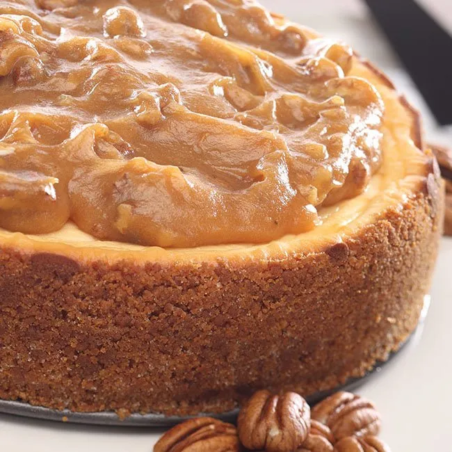 Sweet Potato Cheesecake with Caramel Sauce