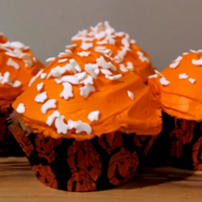 Sweet Potato Cupcakes with Orange Frosting