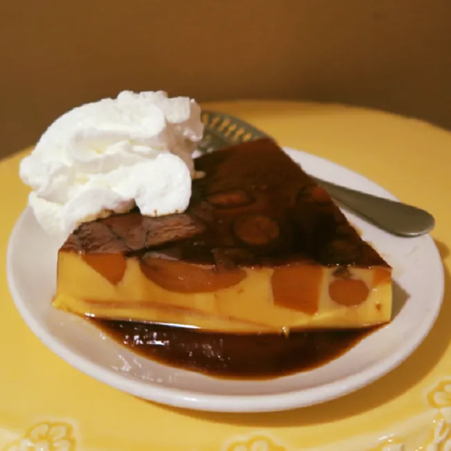 Sweet Potato Flan with Whipped Cream