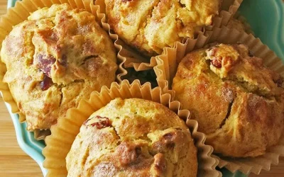 Sweet Potato Muffins with Candied Ginger
