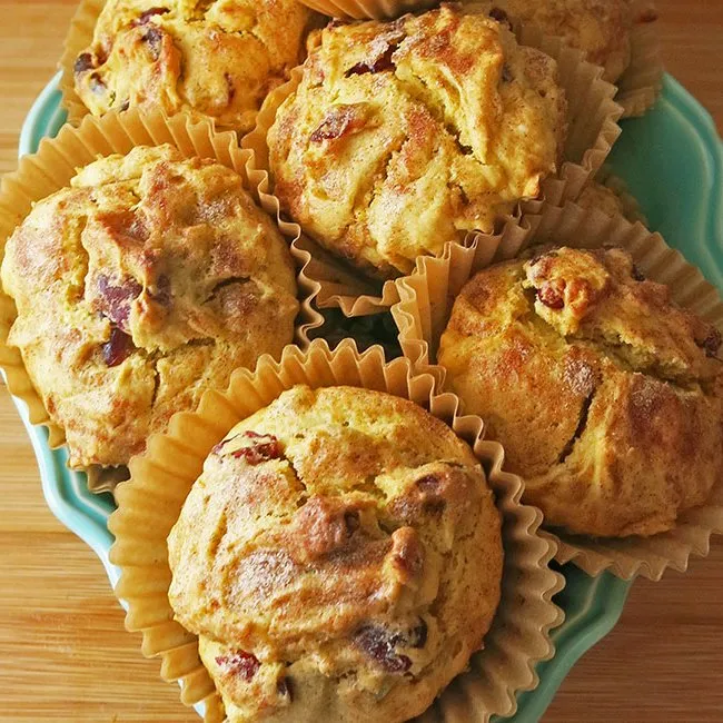 Sweet Potato Muffins with Candied Ginger