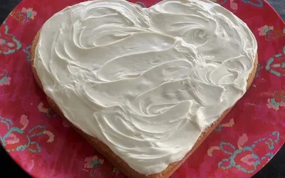 Sweet Potato Pecan Heart Cake with Marshmallow Icing