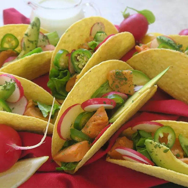 Sweet Potato Tacos with Lime Crema